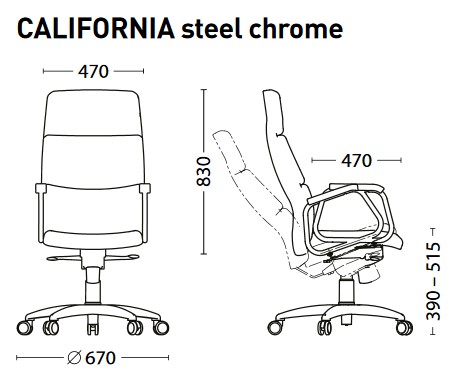 Кресло Калифорния steel сhrome (California) Новый Стиль 